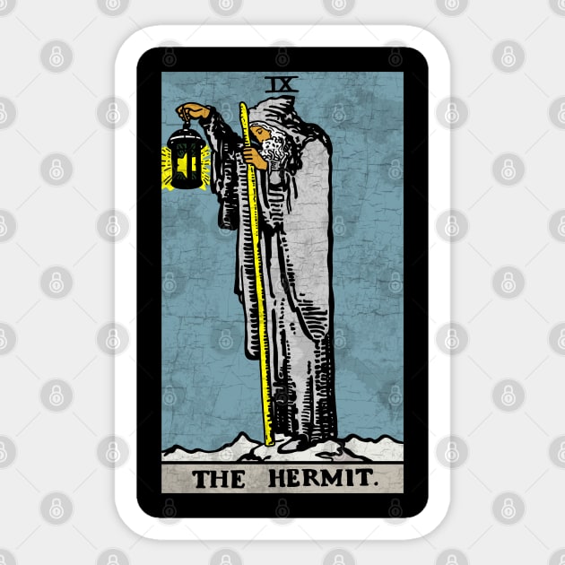 Tarot card The Hermit Sticker by valentinahramov